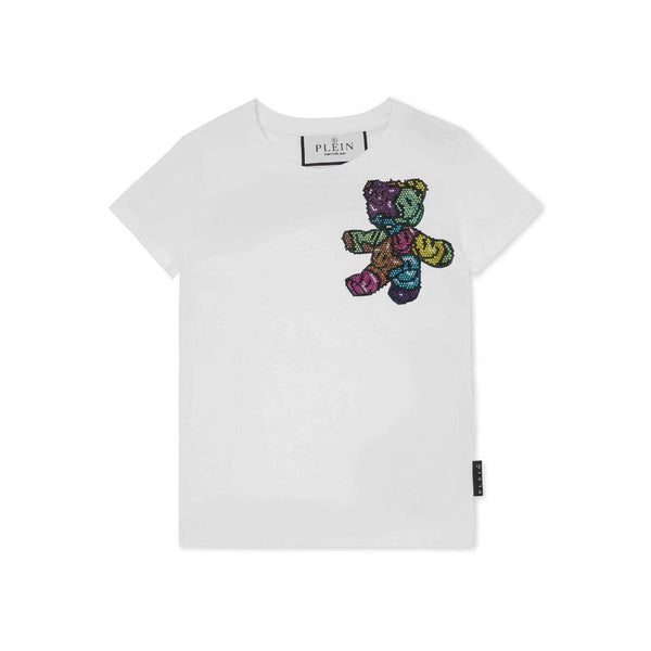 Girls White Sexy Pure Fit Smile T-shirt