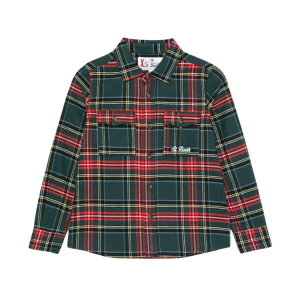 Boys Green Snoopy-Print Cotton Shirt