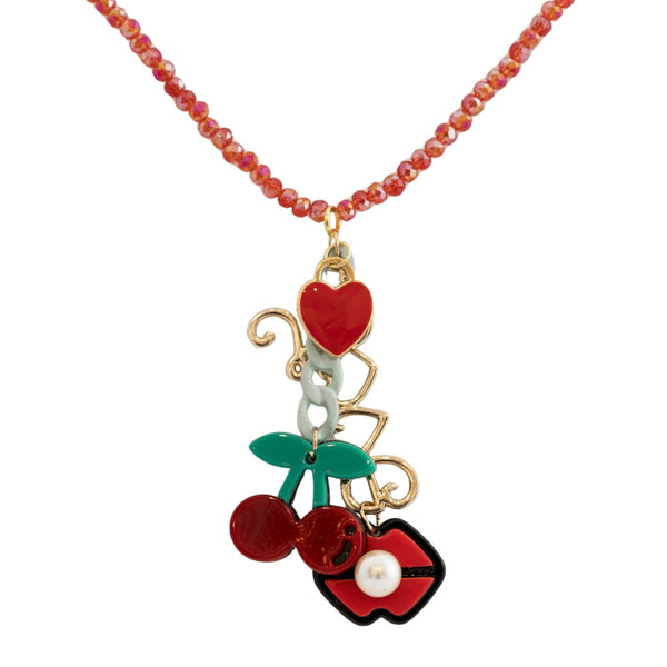 My Sweet Cherry Love Crystal Necklace