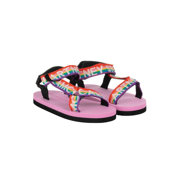 Girls Pink Rainbow Logo Sandals