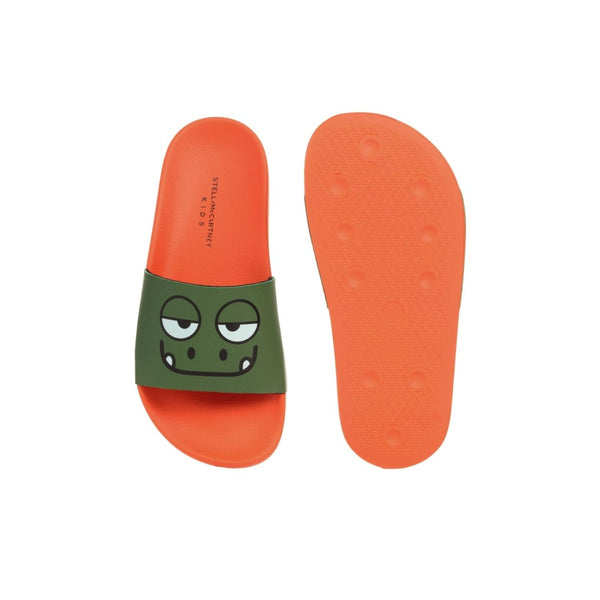 Boys Orange & Green Gecko Sliders