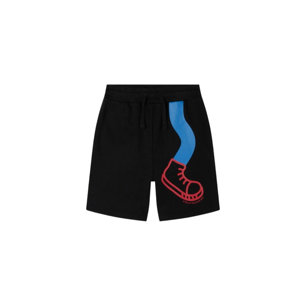 Boys Black Legs Print Shorts