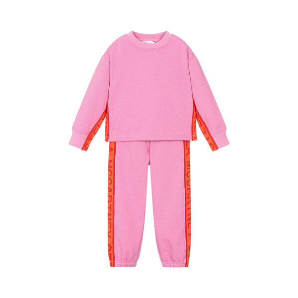 Girls Pink Cotton Tape Tracksuit
