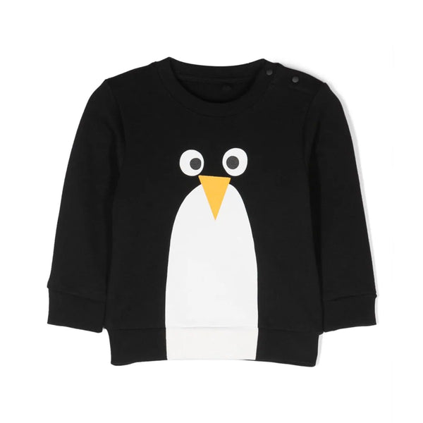Boys Black Organic Cotton Penguin Sweatshirt