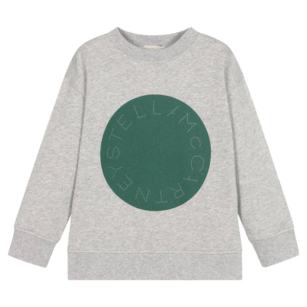 Boys Grey Cotton Logo Sweatshirt