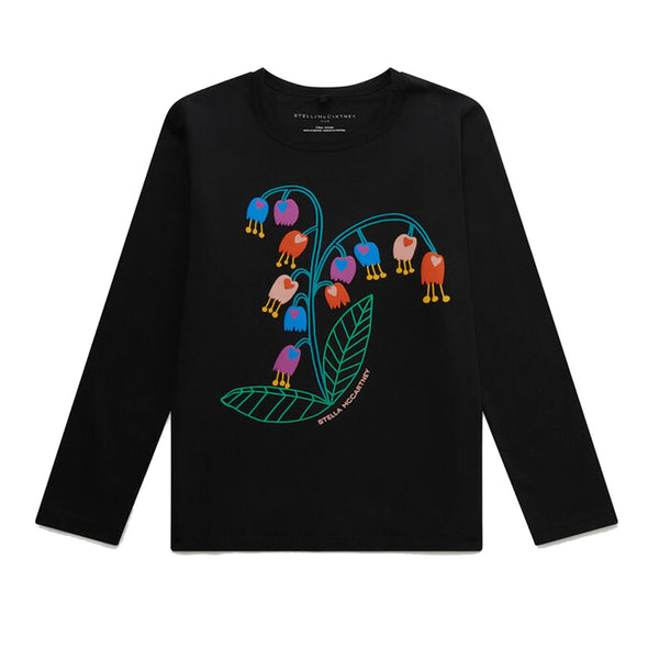 Girls Flower Embroidery Long Sleeve T-Shirt