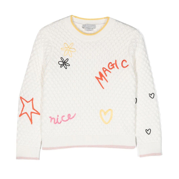 Girls Embroidered Detail Knitted Top