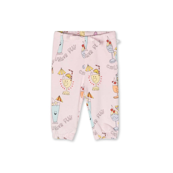 Baby Girls Pink Cocktail-Print Jogger