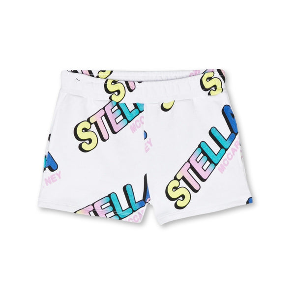 Girls White Logo-Print Cotton Shorts