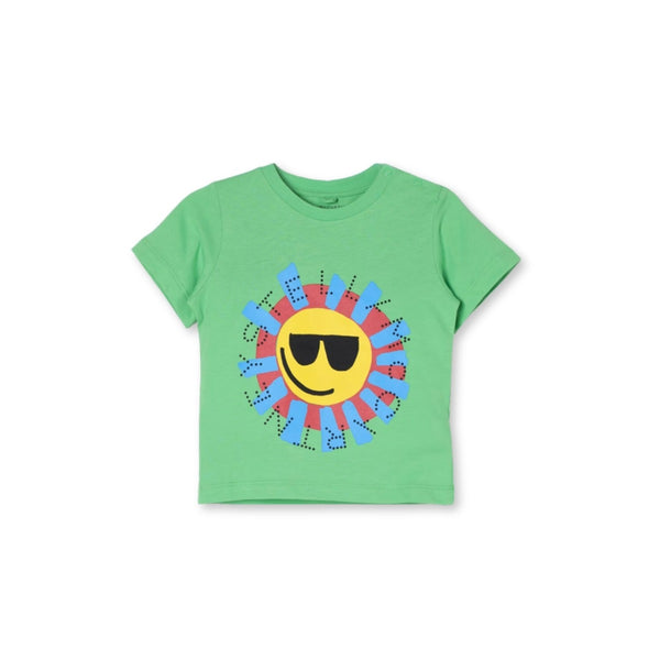 Boys Green Cotton Sun T-Shirt