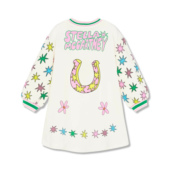 Girls Ivory Cotton Cosmic Star Dress