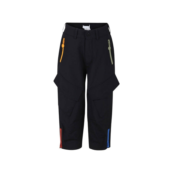 Unisex Black Zipper Cargo Trouser