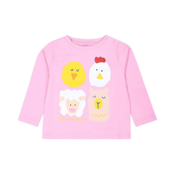 Baby Girls Pink Animal-Print T-Shirt