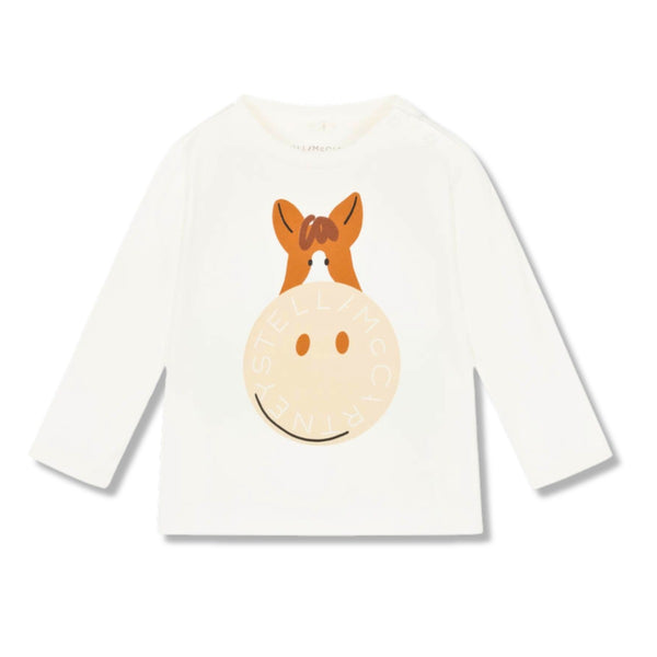 Boys Ivory Horse Print Organic Cotton Top