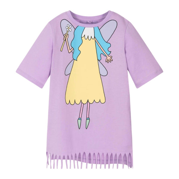 Girls Purple Cotton Fairy Dress