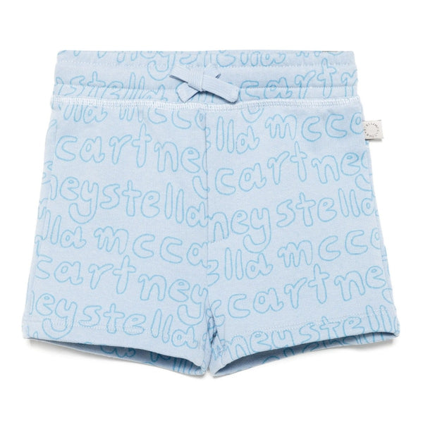 Baby Boys Blue All-Over Logo-Print Shorts