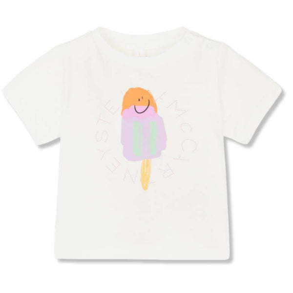 Baby Girls Ivory Cotton Ice Lolly Print T-Shirt