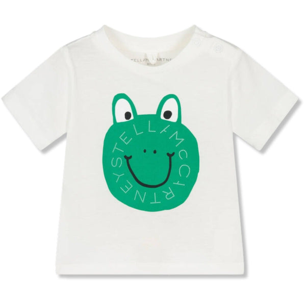 Baby Unisex White Cotton Frog T-Shirt