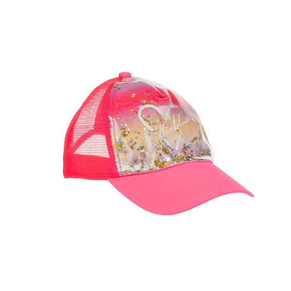 Girls Neon Pink Glitter Star Cap