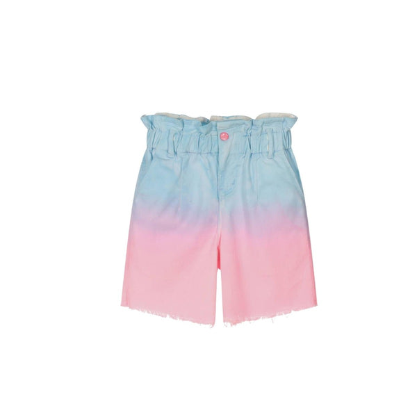 Girls Blue & Pink Paper Bag Shorts
