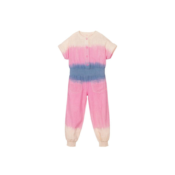 Girls Pink Ombre Cotton Jumpsuit