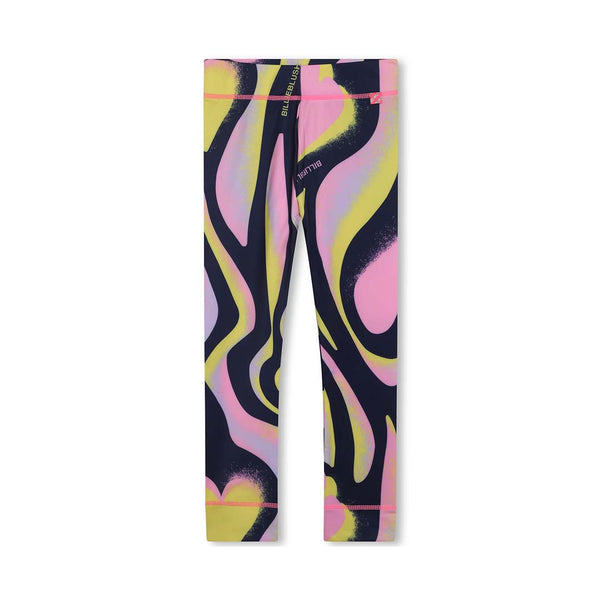 Girls Blue & Pink Heart Leggings