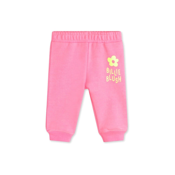 Girls Pink Logo-Print Cotton Track Pants