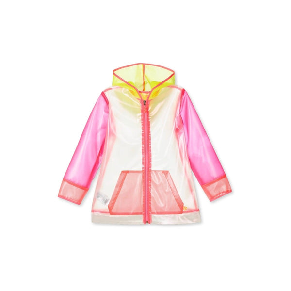Girls Pink Transparent Raincoat