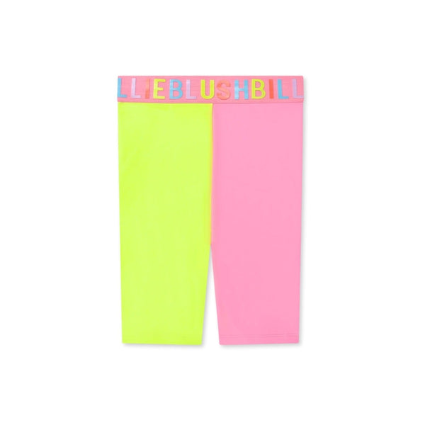 Girls Pink & Yellow Logo-Waistband Trouser