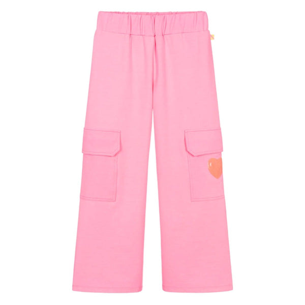 Girls Pink Jersey Cargo Trousers
