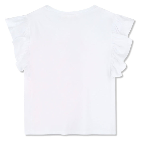 Girls White Cotton 'Big Sis' Heart T-Shirt