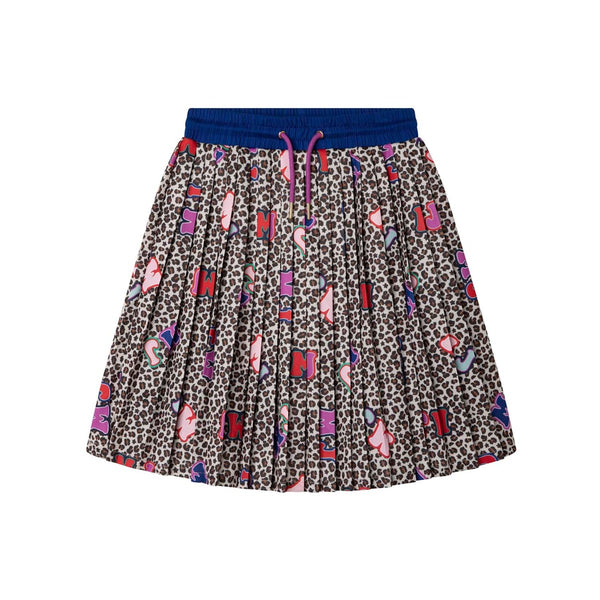 Animal Print Pleated Skirt