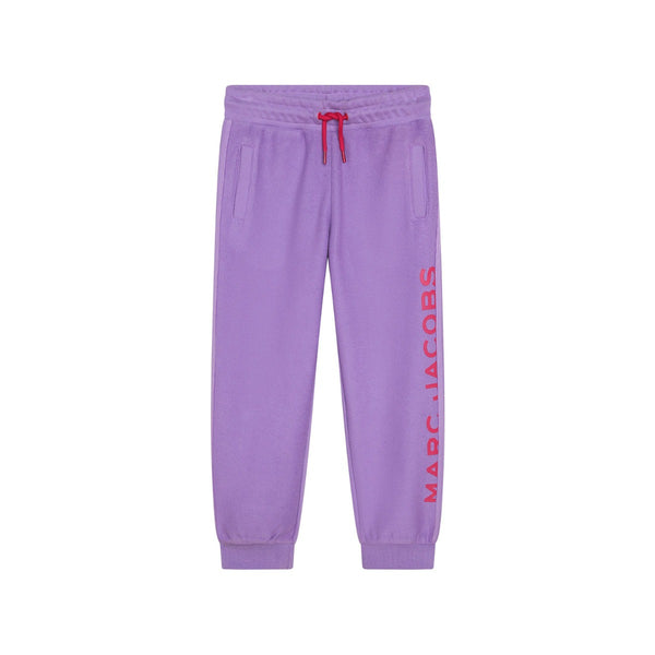 Girls Purple Logo Print Track Pant