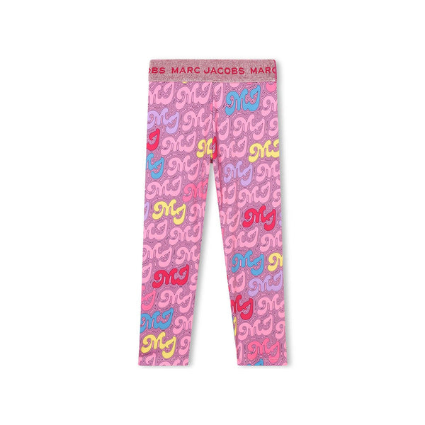 Girls Pink Logo Leggings