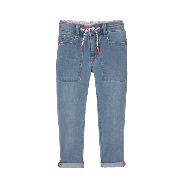 Boys Blue Dog Print Denim Jeans