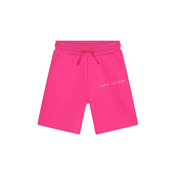 Fuchsia Pink Cotton Logo Shorts