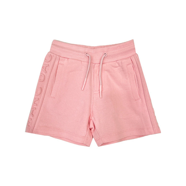 Girls Pink Embossed Tone-On-Tone Logo Shorts