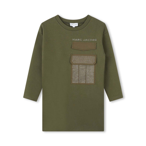 Girls Green Long-Sleeved Dress