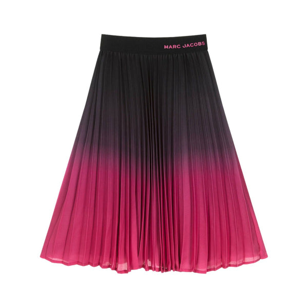 Girls Black & Pink Pleated Gradient Skirt