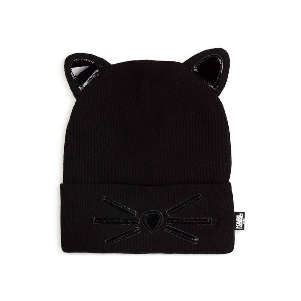 Girls Black Beanie Hat