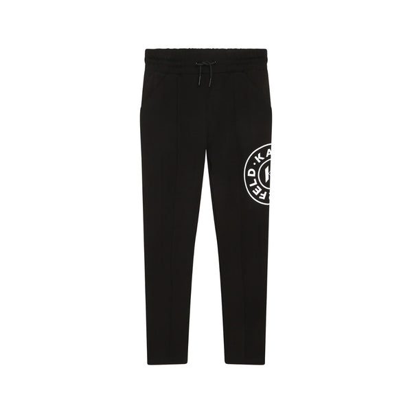 Kids Black Logo-Print Drawstring Track Pants