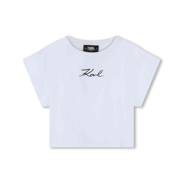 Girls White Organic Cotton Boxy T-Shirt