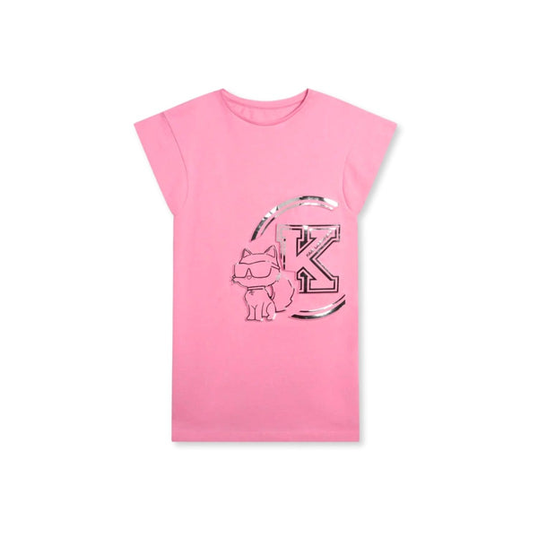 Girls Pink Choupette Cotton T-Shirt Dress