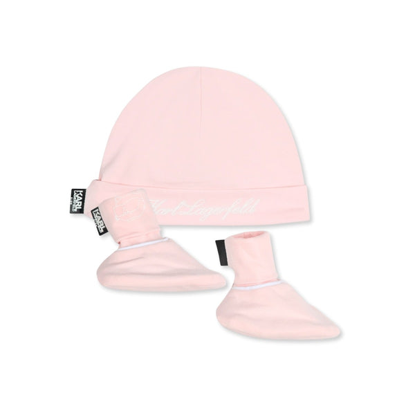 Baby Girls Logo-Print Hat & Socks Set