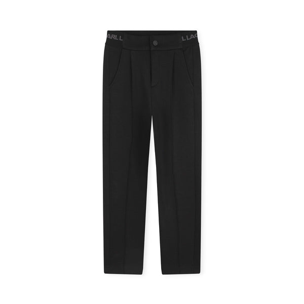 Boys Black Logo Waistband Track-Pant