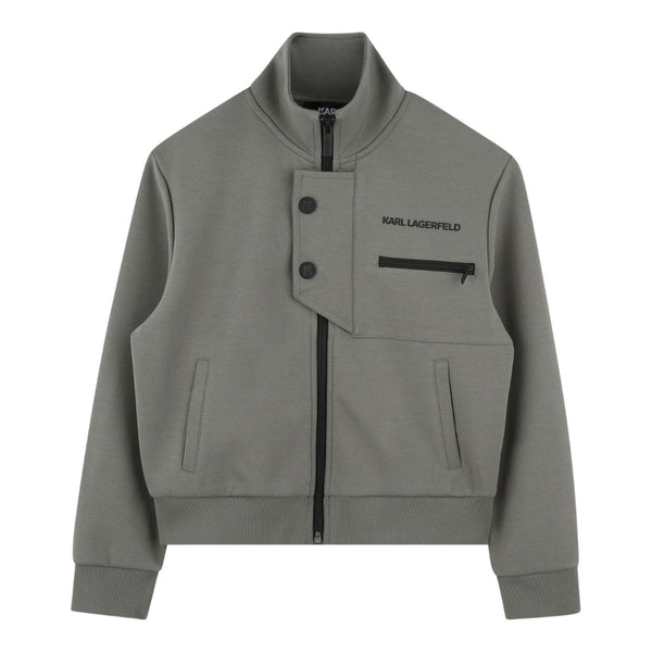 Boys Olive Green Applique-Logo Jacket