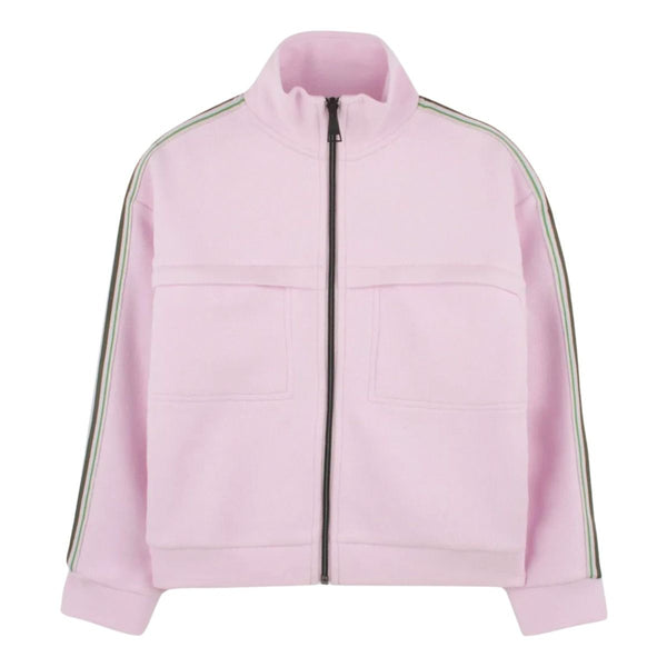 Girls Pink Zip-Up Logo-Print Sweatshirt